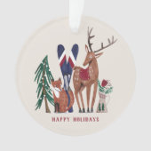 Waldtiere Nordic Ski Weihnachtskinder Ornamene Ornament (Vorderseite)