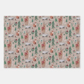 Waldtiere nordisches Weihnachtsmuster Geschenkpapier Set (Vorderseite 2)