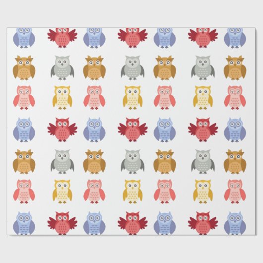 Waldtiere Owls Niedlich modern Geschenkpapier (Flach)