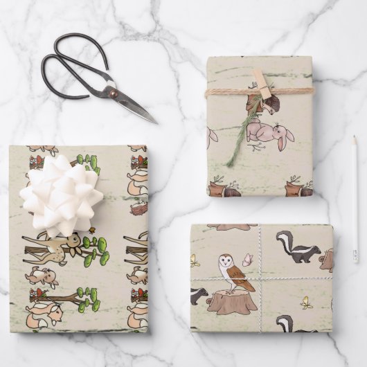 Waldtiere Packpapier Blatt (Vorderseite)