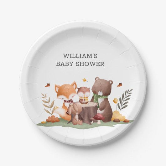 Waldtiere Pappteller (Vorderseite)