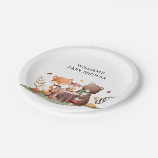 Waldtiere Pappteller (Schrägansicht)