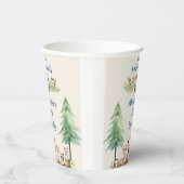 Waldtiere Party Birthday Blue Party Pappbecher (Rechts)