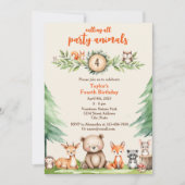 Waldtiere Party Geburtstagsparty Einladung (Vorderseite)