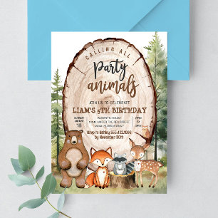 Waldtiere Party Wald Geburtstag Einladung