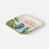 Waldtiere Personalisiert Orange Baby Dusche Pappteller (Gewinkelt)