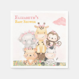 Waldtiere | Pink Painted Girl Baby Dusche Serviette