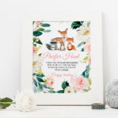 Waldtiere & Pink Schnuller Jagdzettel Poster