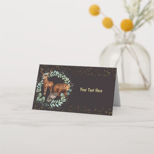 Waldtiere Platzkarte Lebensmittelkennzeichnung Sch (Vorderseite)