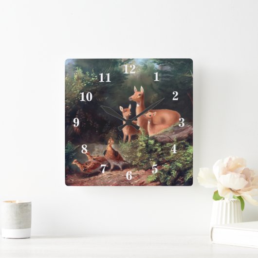Waldtiere Quadratische Wanduhr (Zuhause)