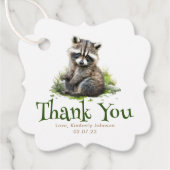 Waldtiere Raccoon Niedlich Danke Geschenkanhänger (Vorderseite)