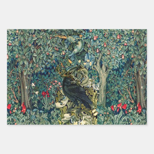 WALDTIERE, RAVEN, FOX, PEACOCK GESCHENKPAPIER SET (Vorderseite 3)