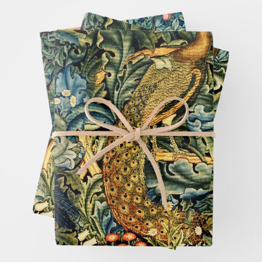 WALDTIERE, RAVEN, FOX, PEACOCK GESCHENKPAPIER SET (Beispiel)