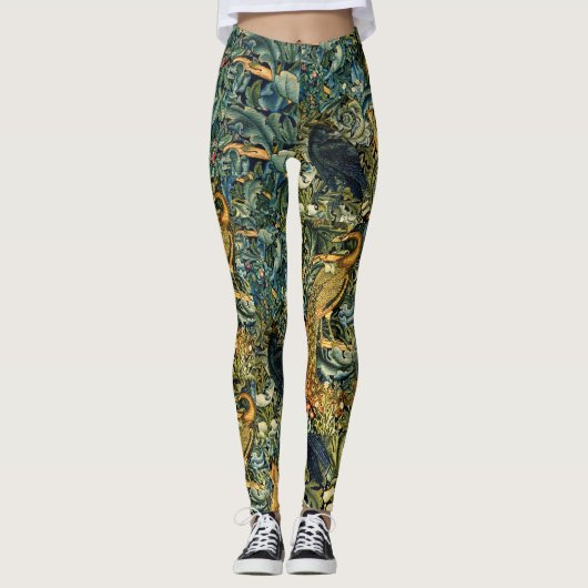 WALDTIERE, RAVEN, FOX, PEACOCK LEGGINGS (Vorderseite)