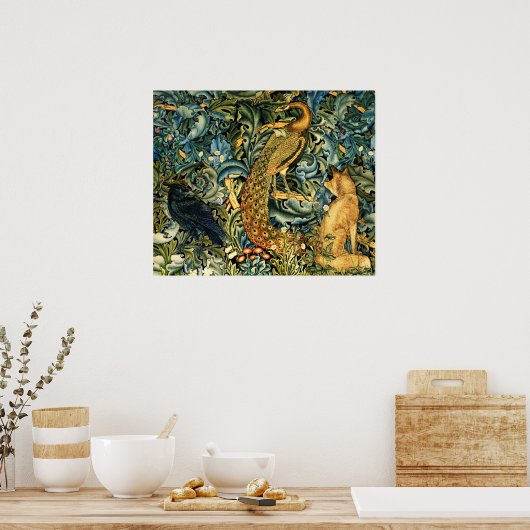 WALDTIERE, RAVEN, FOX, PEACOCK POSTER (Küche)