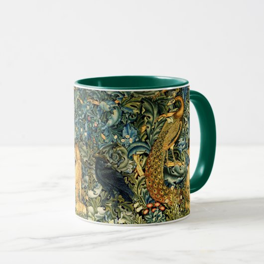 WALDTIERE, RAVEN, FOX, PEACOCK TASSE (VorderseiteRechts)