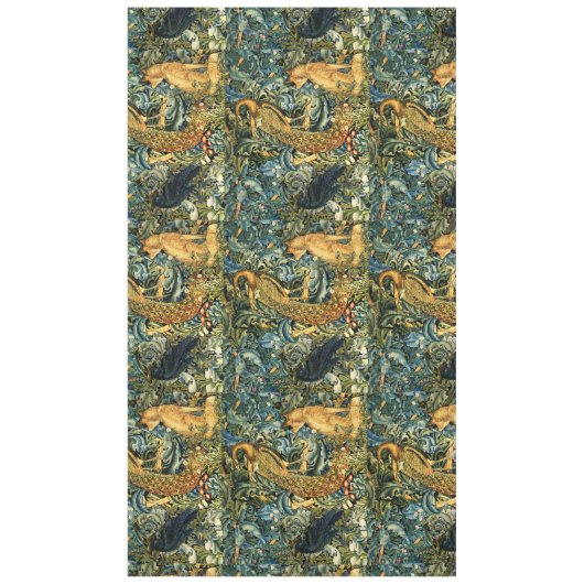 WALDTIERE, RAVEN, FOX, PEACOCK TISCHDECKE (Vorderseite)