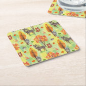 Waldtiere Rechteckiger Pappuntersetzer (angewinkelt)