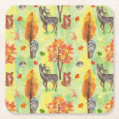 Waldtiere Rechteckiger Pappuntersetzer (Vorderseite)