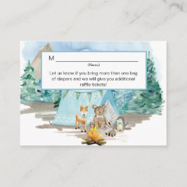 Waldtiere Reh Bär Floral Junge Baby Shower Begleitkarte
