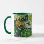 WALDTIERE, ROOK, blaugrüne Blütenblume Tasse (Links)