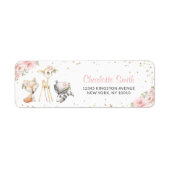 Waldtiere, rosa Blume, Babydusche (Vorne)