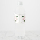 Waldtiere, rosa Blume, Babydusche Wasserflaschenetikett (Rückseite)