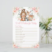 Waldtiere Rosa Blumenwünsche für Kinderspiel (Stehend Vorderseite)