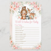 Waldtiere Rosa Blumenwünsche für Kinderspiel (Vorne/Hinten)