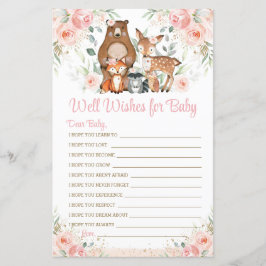 Waldtiere Rosa Blumenwünsche für Kinderspiel