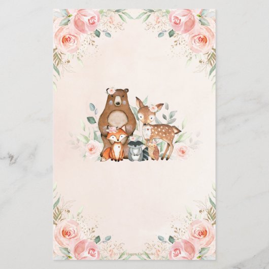 Waldtiere rosa Blüten über oder unter dem Spiel (Rückseite)