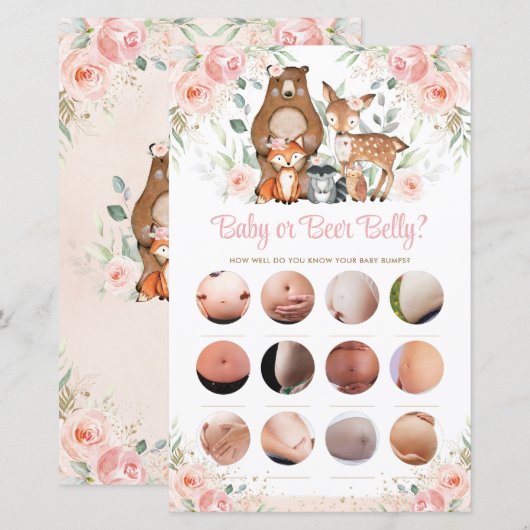 Waldtiere Rosa Blütenbaby oder Bierbauch (Vorne/Hinten)