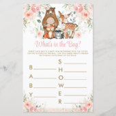 Waldtiere rosa Blütenfarbe Was in der Tasche ist (Vorderseite)