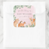 Waldtiere Rosa Buchplakette Aufkleber (Tasche)