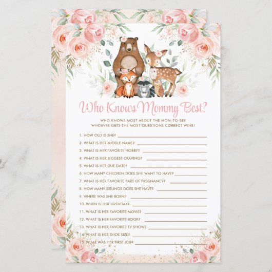 Waldtiere Rosa Flora, die Mami am besten kennt (Vorne/Hinten)