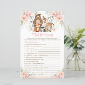 Waldtiere Rosa Flora Finden Sie das Gast-Spiel (Stehend Vorderseite)