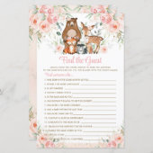 Waldtiere Rosa Flora Finden Sie das Gast-Spiel (Vorne/Hinten)