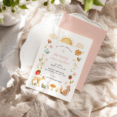 Waldtiere Rosa Geburtstag Einladung