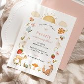 Waldtiere Rosa Geburtstag Einladung