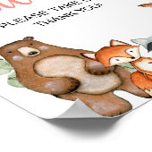 Waldtiere Rosa Grünpflanzen Mädchen Dusche Poster (Ecke)