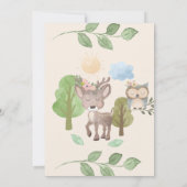 Waldtiere Rosa Kinderdusche Einladungen (Rückseite)