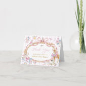 Waldtiere Rosa Mädchen Baby Shower Danke (Vorderseite)