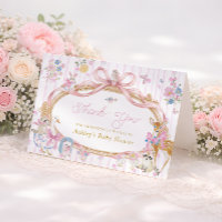 Waldtiere Rosa Mädchen Baby Shower Danke