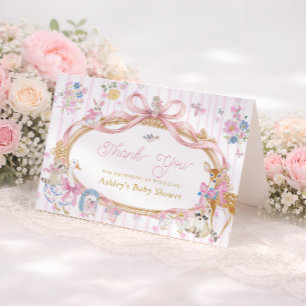 Waldtiere Rosa Mädchen Baby Shower Danke