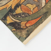 WALDTIERE, ROTE RABBITS UNTER DEN BLÄTTER DER BLUM FLEECEDECKE (Ecke)