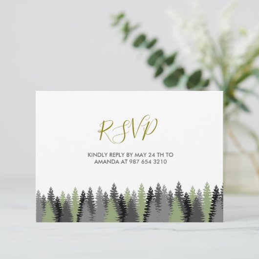 Waldtiere RSVP Karte (Stehend Vorderseite)