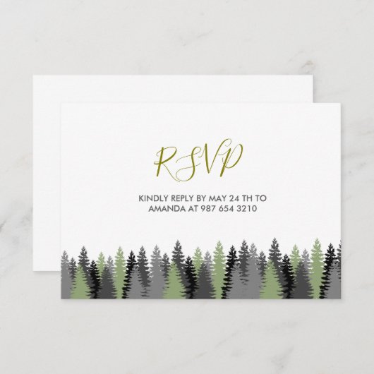 Waldtiere RSVP Karte (Vorne/Hinten)