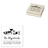 Waldtiere | Rücksendeadresse von Familiennamen Gummistempel (Stempel)