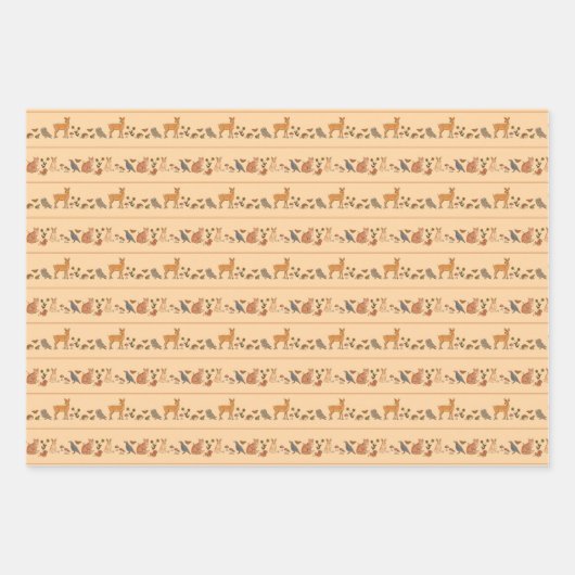 Waldtiere rustikal geschenkpapier set (Vorderseite 3)