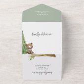 Waldtiere Rustikale Babydusche All In One Einladung (Außenbereich)